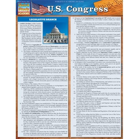 BarCharts 9781423219644 U.S. Congress Quickstudy Easel